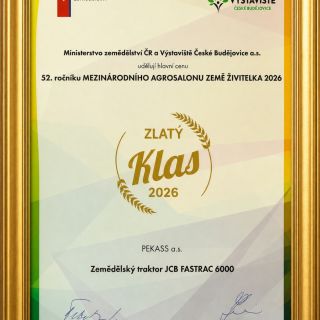 Zlatý klas pro JCB Fastrac 6000