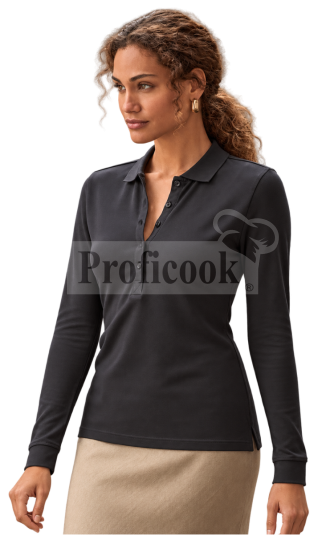 Women's luxury polo shirt with long sleeves