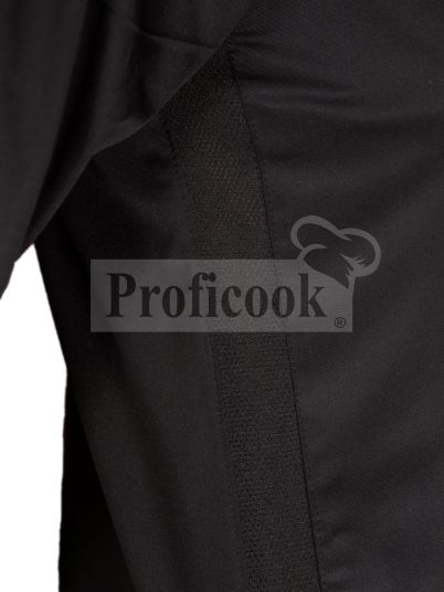 Single breasted dark grey chef jacket with poppers and side ventilation