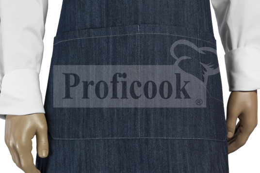 DENIM bib apron + leather straps
