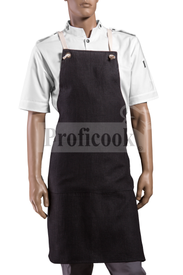 Bib apron with cloth straps