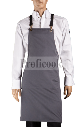 Bib apron with cloth straps