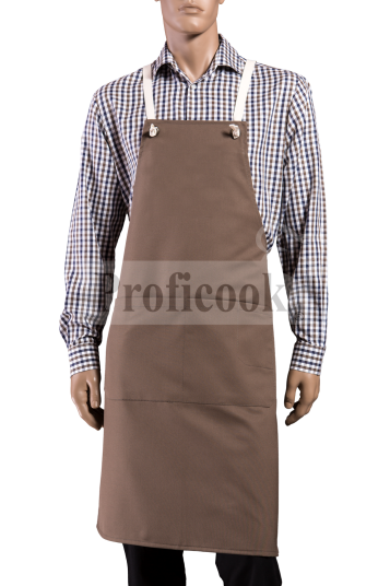 Bib apron with cloth straps