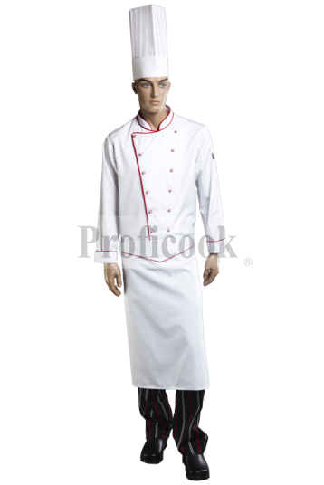 Double breasted chef jacket with buttons