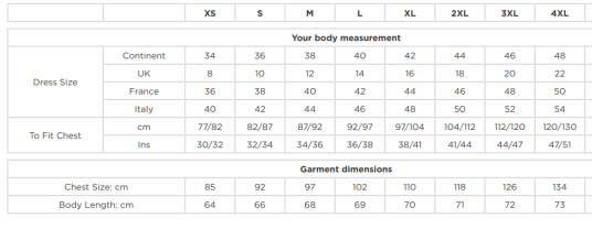 Size chart