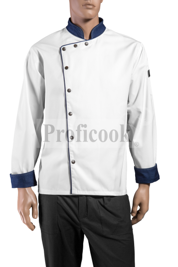 Chef jacket with combination of Denim