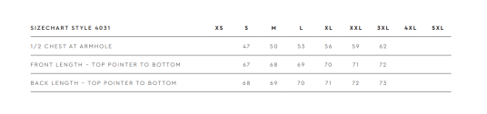 Size chart