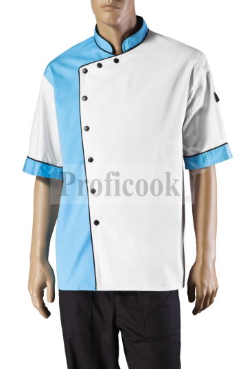 Single breasted colored chef jacket with poppers