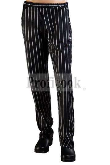 Black chef trousers with white string