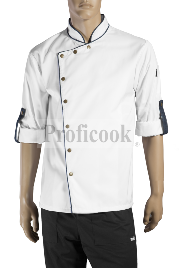 Chef jacket with combination of Denim