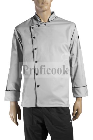 Single breasted colored chef jacket with poppers