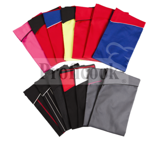 Apron with a decorative flap and hem