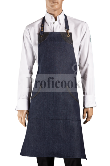 Denim Bib apron with pockets color combination