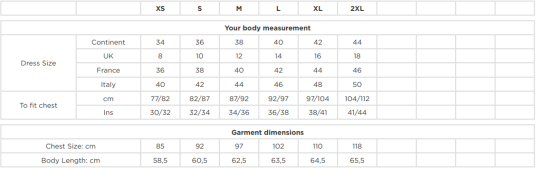 Size chart