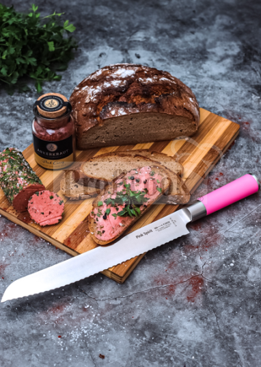 Dick bread knife with a serrated edge from the PINK SPIRIT series, 26 cm long