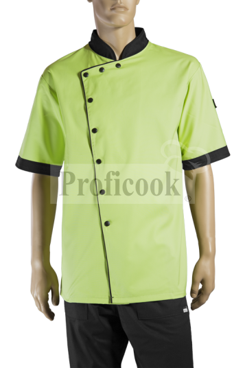 Single breasted colored chef jacket with poppers
