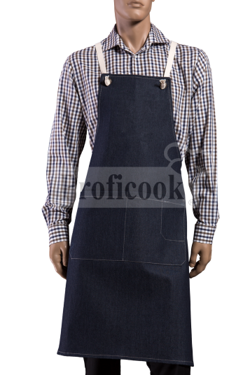 Denim apron with stretch fabric