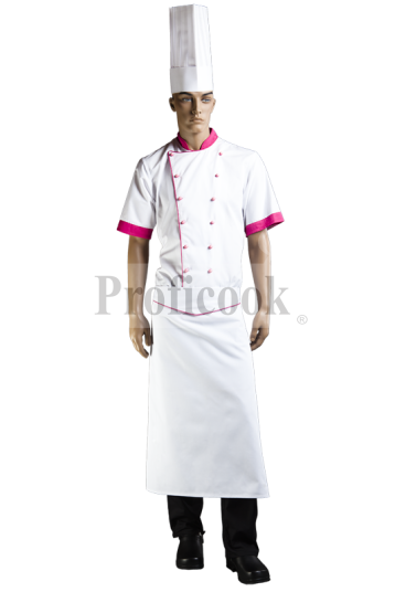 Double breasted chef jacket with buttons