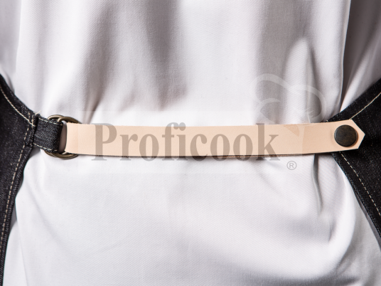 Bib apron + leather neck and waist strap