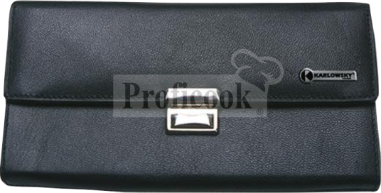 Leather waiter wallet with 5 compartments