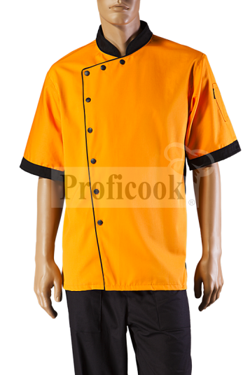 Single breasted colored chef jacket with poppers