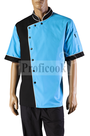 Single breasted colored chef jacket with poppers