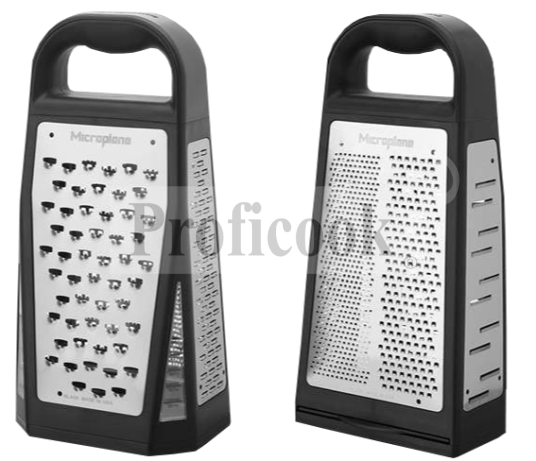 Microplane four sided grater with a container