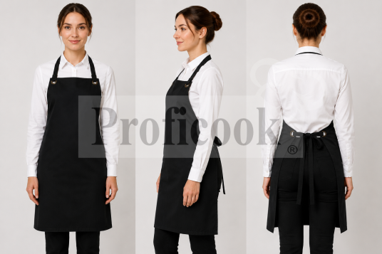 Apron with drawstrings and metal rings