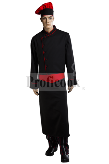 Single breasted colored chef jacket with poppers