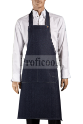 Denim bib apron with pockets