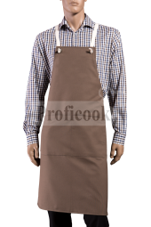 Bib apron with cloth straps