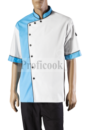 Single breasted colored chef jacket with poppers