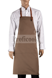 Bib apron + leather neck and waist strap