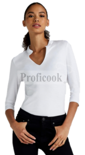 Women's 3/4-sleeve T-shirt with a mandarin collar