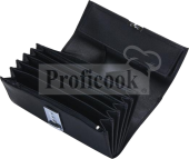 Leather waiter wallet with 5 compartments